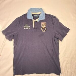 Polo Ralph Lauren Rugby Shirt Mens Large Navy Blue 1932 Athletics Short Sleeve